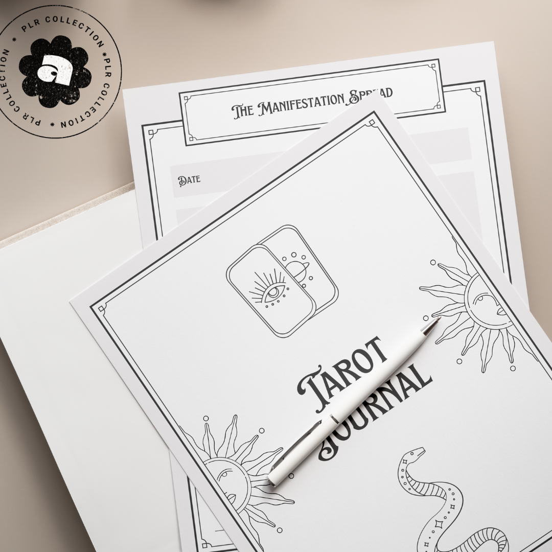 PLR - Guided Tarot Journal Canva Template (Commercial Use)