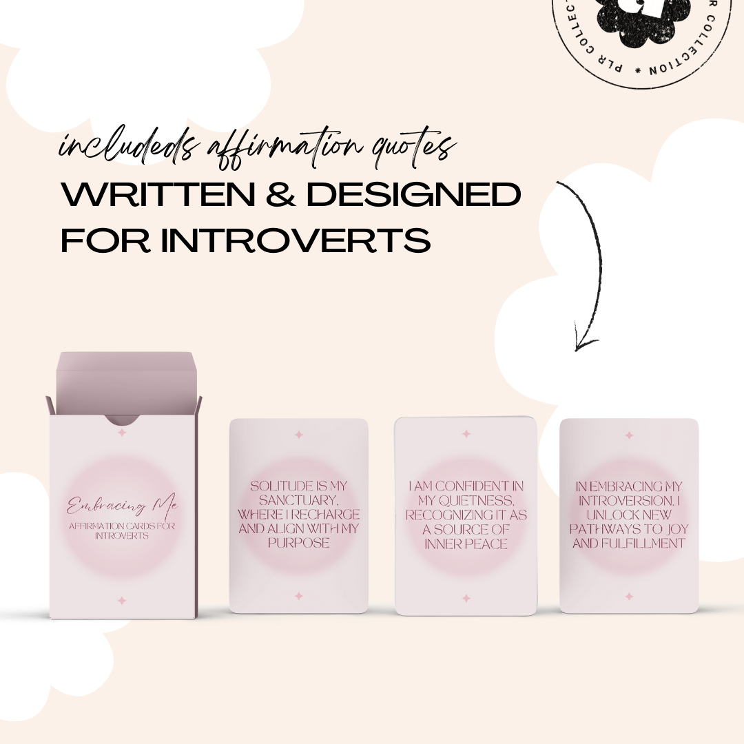 PLR - Introvert Affirmation Cards Canva Template (Commercial Use)