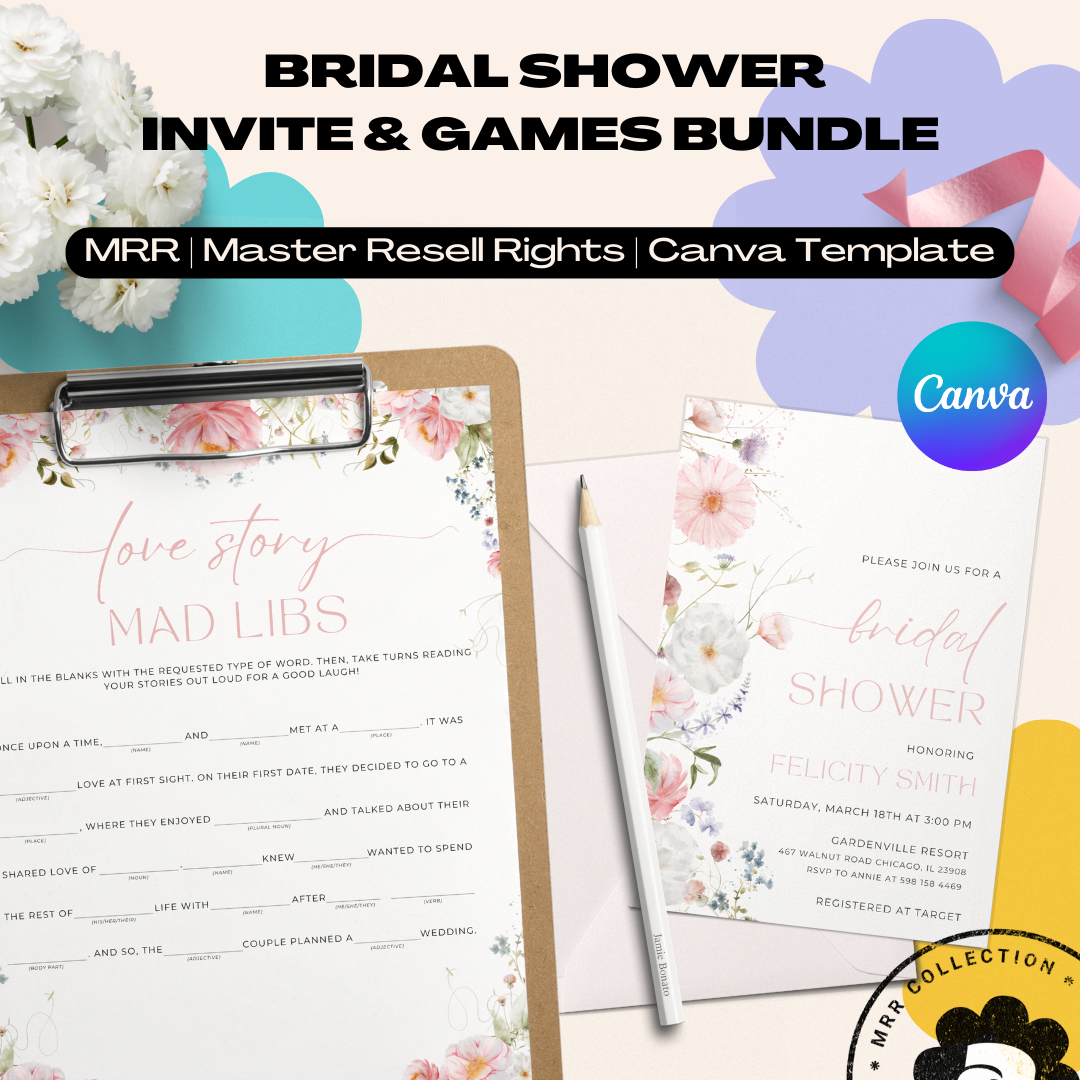 MRR - Elegant Bridal Shower Canva Template Bundle
