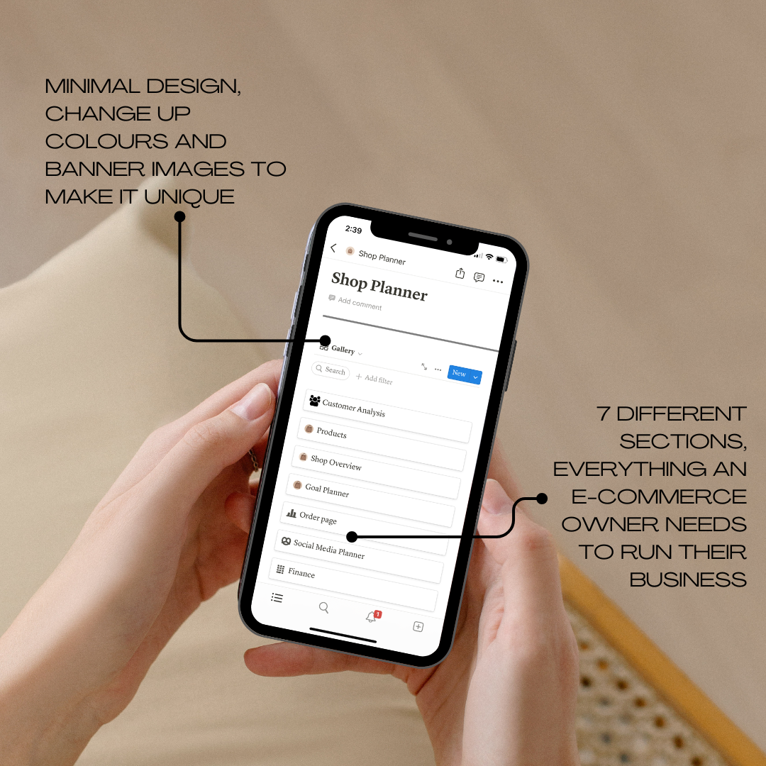 PLR - E-Shop Planner Notion Template (Commercial Use)