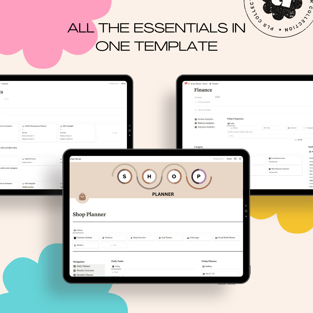 PLR - E-Shop Planner Notion Template (Commercial Use)