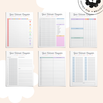 PLR - Health &amp; Wellbeing Tracker Canva Template Bundle (Commercial Use)