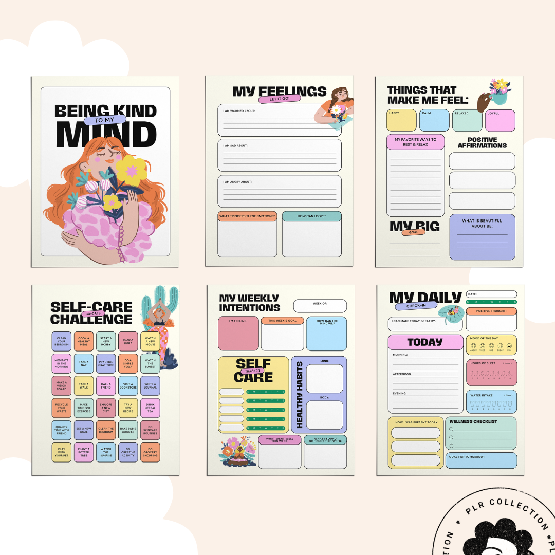 PLR - Mental Health Journal for Teens Canva Template (Commercial Use)