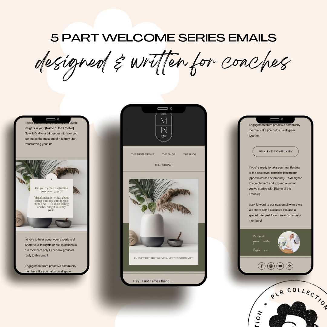 PLR - Welcome Sequence Flodesk Email Template Bundle (Commercial Use)