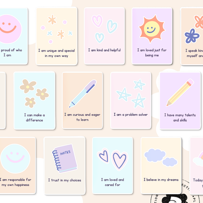 PLR - Self-Love Affirmation Cards for Kids Canva Template (Commercial Use)