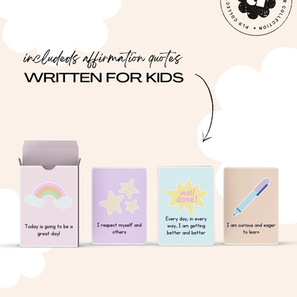 PLR - Self-Love Affirmation Cards for Kids Canva Template (Commercial Use)