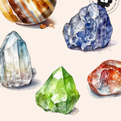 PLR - Crystal &amp; Gemstone Meaning Cards Canva Template (Commercial Use)