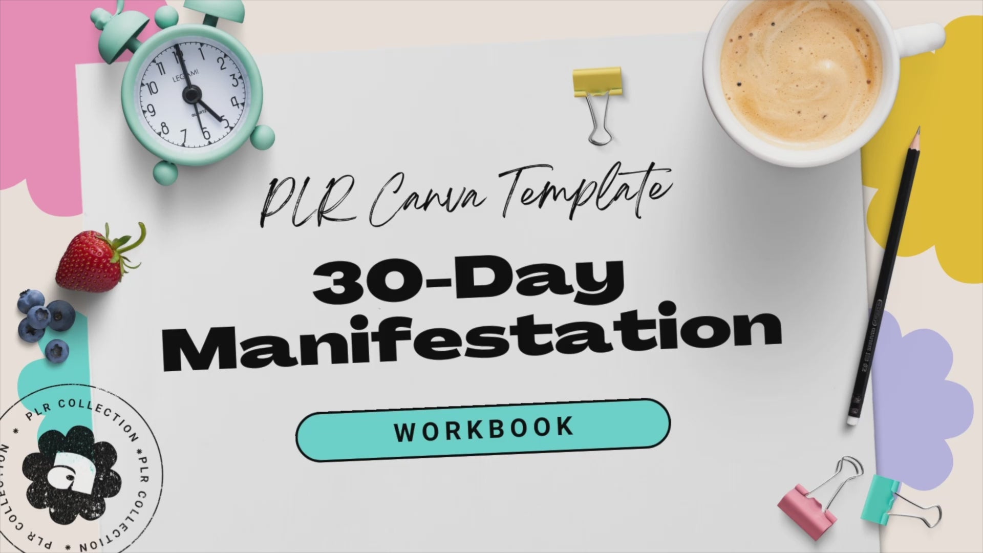 PLR - 30-Day Manifestation Workbook Canva Template (Commercial Use)