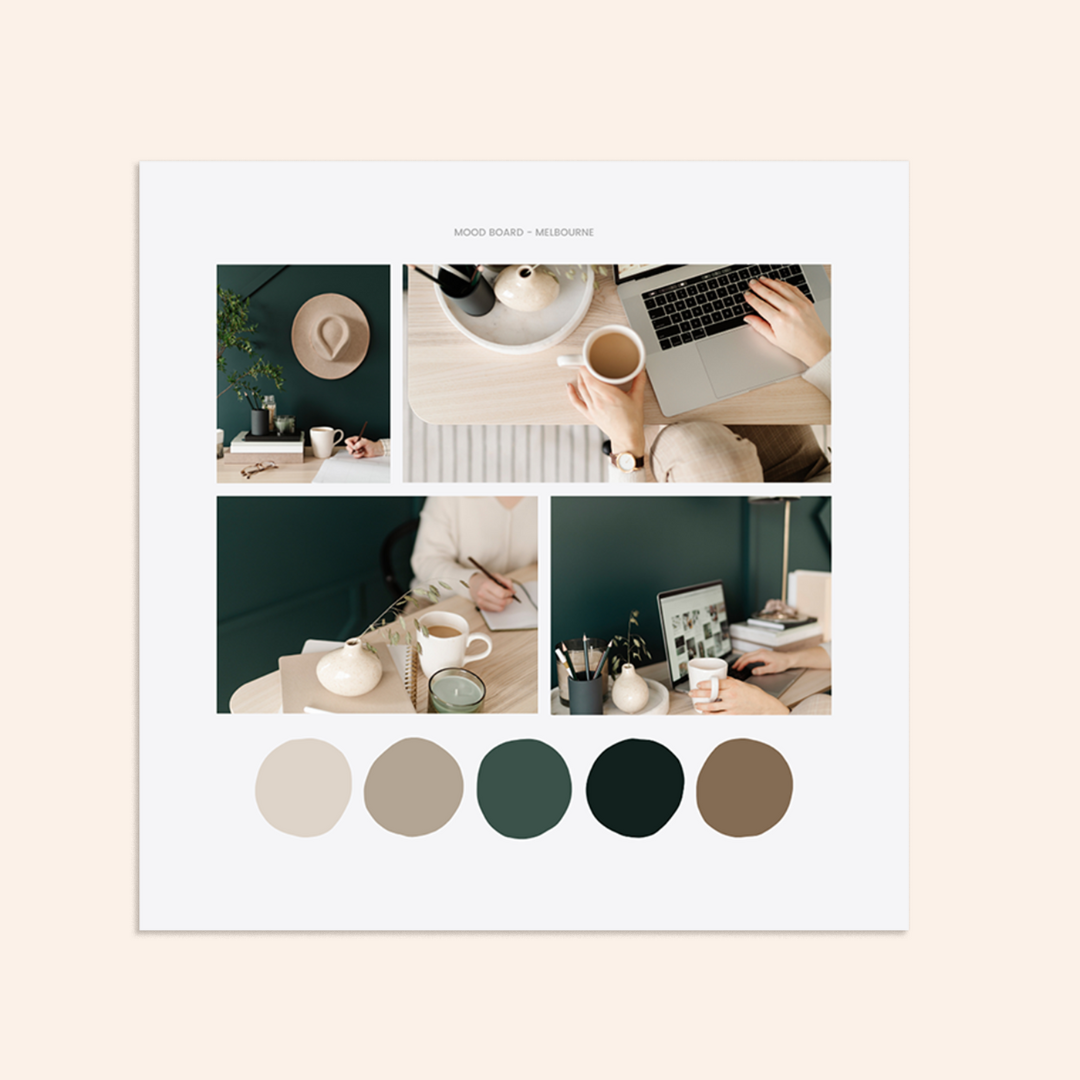 This is a an image of a mood board which is part of the Etsy Branding Kit. Perfect for Etsy shop owners who are selling digital products.