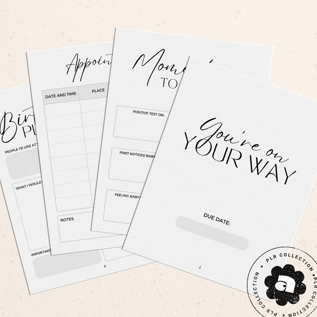 PLR - Pregnancy &amp; New Baby Journal Canva Template (Commercial Use)